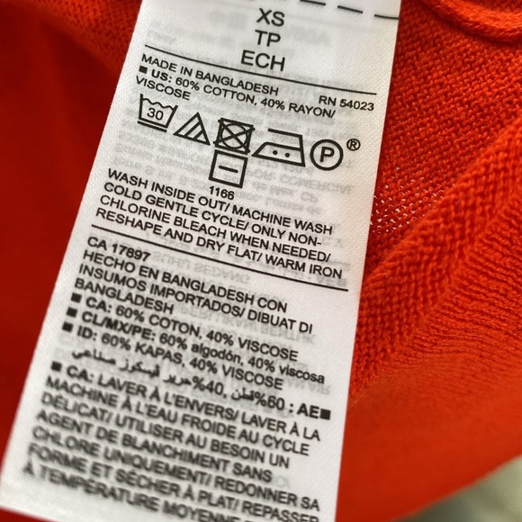 Open Front Long Sleeve Lightweight Cardigan XS Red Orange - Picture 6 of 8